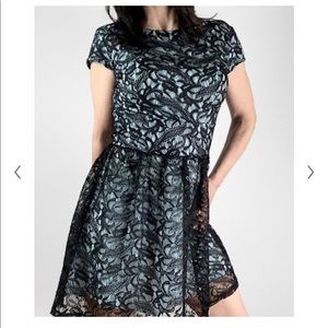 Gorgeous Three Pink Hearts Tiffany blue lace dress